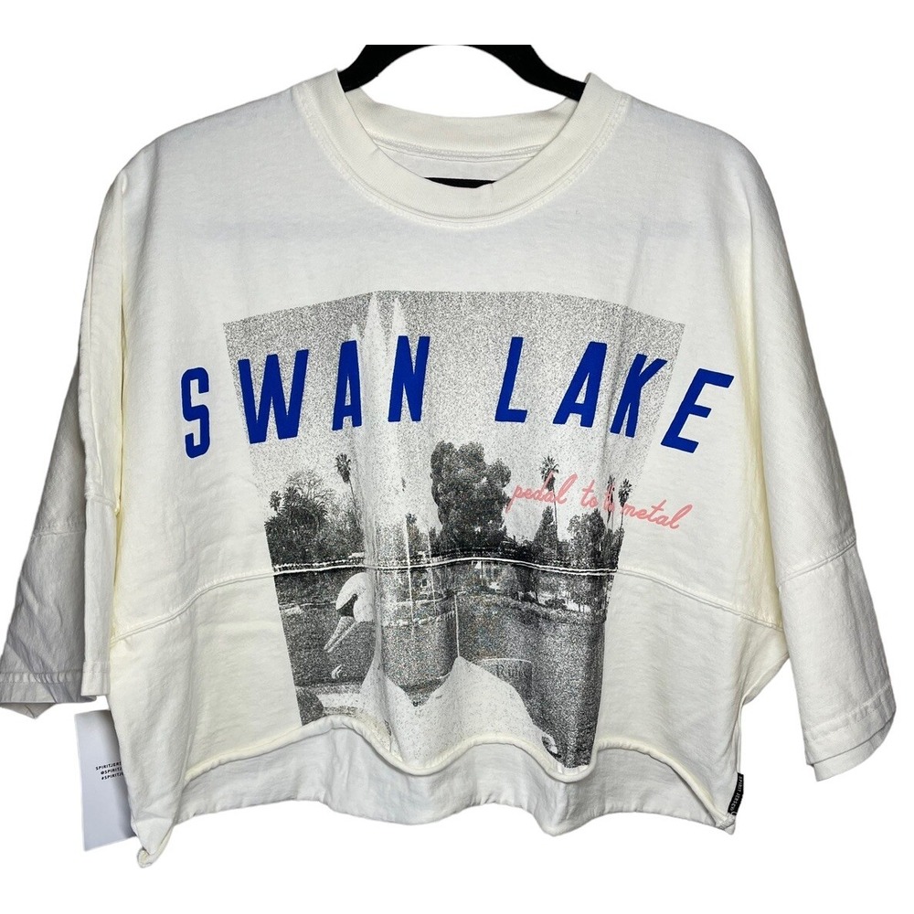 Spirit Jersey SWAN LAKE Pedal To The Metal Crop Top NWT Women's L Short Sleeve